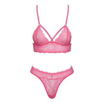 Fantasy by Cottelli Softer Neckholder-BH und String im Set pink