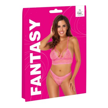 Fantasy by Cottelli Softer Neckholder-BH und String im Set pink