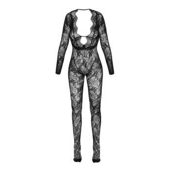 Fantasy by Cottelli Langarm-Catsuit ouvert in Spitzenoptik