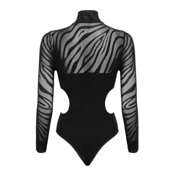 Fantasy by Cottelli Langarm-Body mit elastischem Stehkragen
