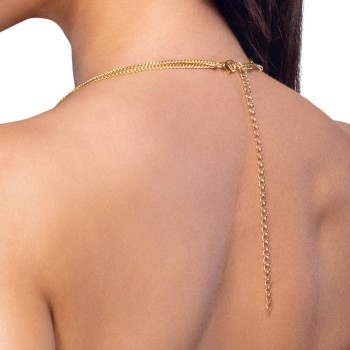 Cottelli Accessoires goldfarbene Körperkette mit Strasskette