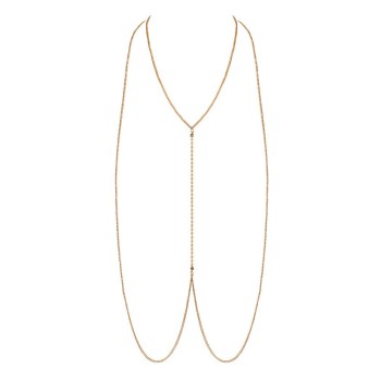 Cottelli Accessoires goldfarbene Körperkette mit Strasskette