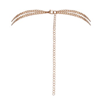 Cottelli Accessoires goldfarbene Körperkette mit Strasskette
