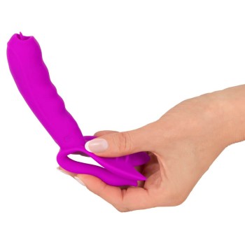 Javida Zungen-Vibrator mit Klitoris- & Analstimulator