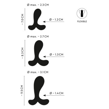 ANOS Butt Plug Training Set With Slightly Curved Tips
