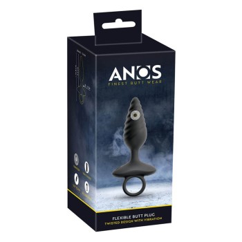 ANOS Flexible Butt Plug Twisted Design with Vibrations