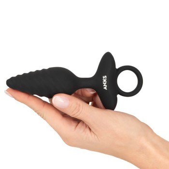 ANOS Flexible Butt Plug Twisted Design with Vibrations