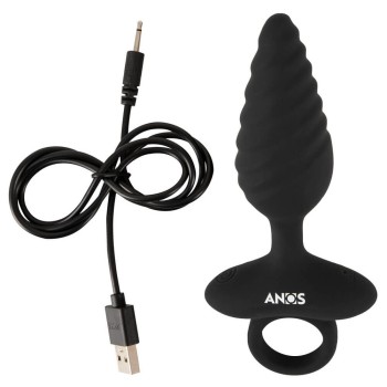 ANOS Flexible Butt Plug Twisted Design with Vibrations