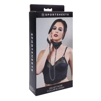 Sportsheets Velvet Noir Collar & Leash