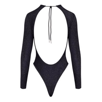 Cottelli PARTY Langarm-Riobody in Schwarz mit Silberglitzer