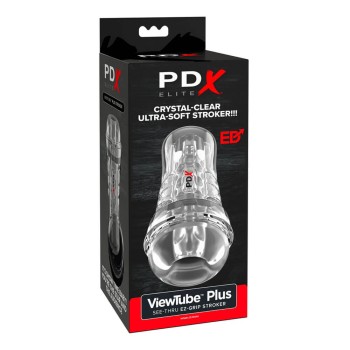 PDX Elite Masturbator ViewTube Plus See-Thru EZ-Grip Stroker Clear