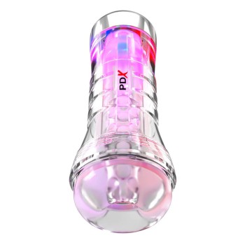 PDX Elite Stroker-Masturbator ViewTube XXL See-Thru EZ-Grip LED Stroker Clear