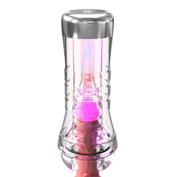 PDX Elite Stroker-Masturbator ViewTube XXL See-Thru EZ-Grip LED Stroker Clear