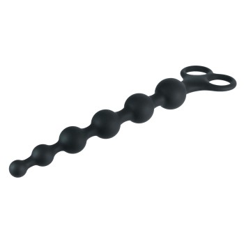 NMC Ribbed Silicone Anal Beads Black 20 cm