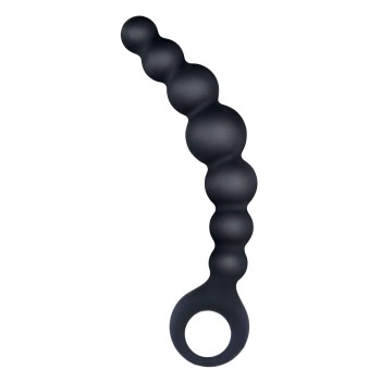NMC Ribbed Silicone Anal Beads Black 17 cm