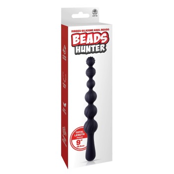 NMC Ribbed Silicone Anal Ball Beads schwarz 22 cm