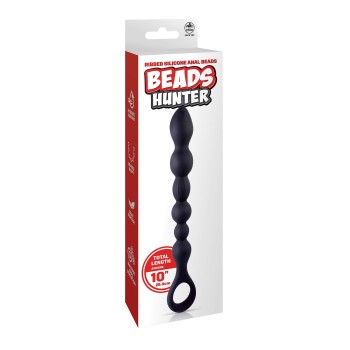 NMC Ribbed Silicone Anal Ball Beads schwarz 25 cm