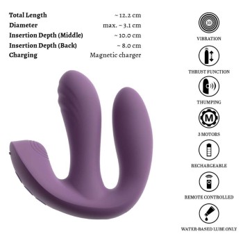 Beau Coeur MIREVA RC Triple Hands-Free Vibrator
