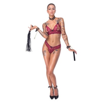 Bad Kitty 6-teiliges Bondage-Set aus schwarzem stilvollen Lederimitat