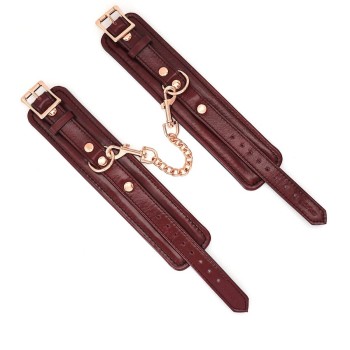 Liebe Seele - Wine Red Leder-Handfesseln