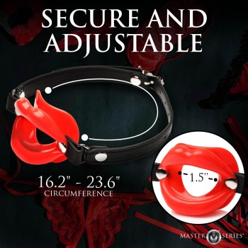 Master Series - Juicy Lips Open Mouth Gag - Rot