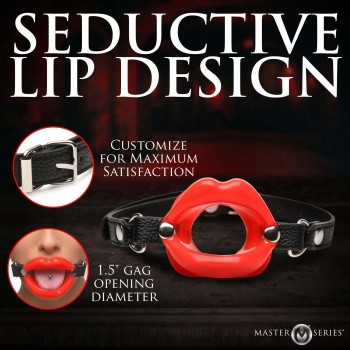 Master Series - Juicy Lips Open Mouth Gag - Rot
