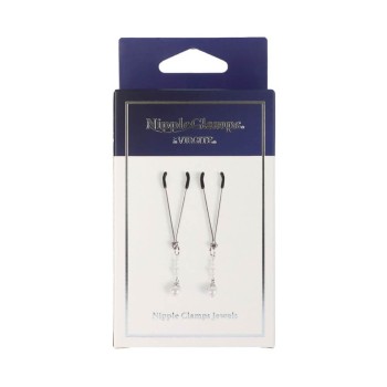 Virgite Pinzetten-Nippelklemmen mit weißen Perlen