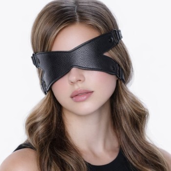 X-Mask BDSM Augenmaske - Blackout Leder-Look Augenbinde