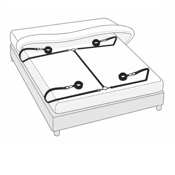 Unter-Matratzen Premium Bettfessel Set mit Neopren Fesseln