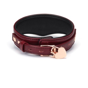 Liebe Seele - Wine Red Curved Leder-Halsband