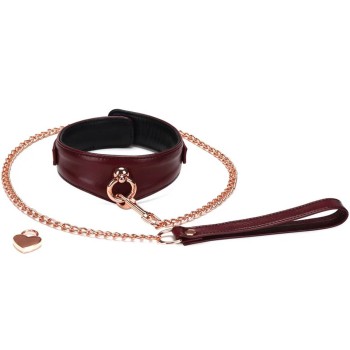 Liebe Seele - Wine Red Curved Leder-Halsband