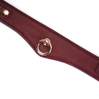 Liebe Seele - Wine Red Curved Leder-Halsband