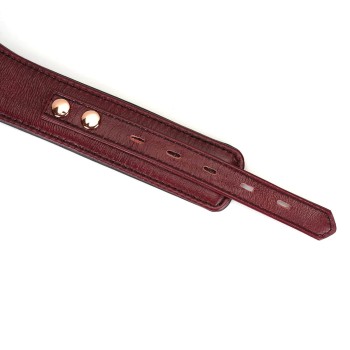 Liebe Seele - Wine Red Curved Leder-Halsband