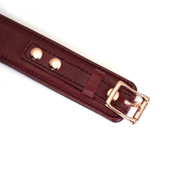Liebe Seele - Wine Red Curved Leder-Halsband