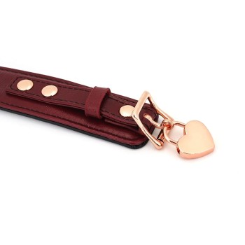 Liebe Seele - Wine Red Curved Leder-Halsband