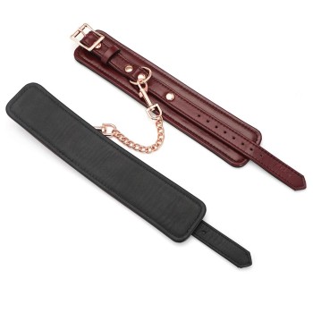 Liebe Seele - Wine Red Leder-Fußfesseln
