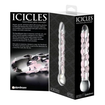 Icicles No.7 Glasdildo mit Reiznoppen
