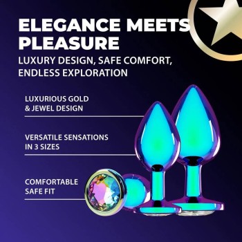Venice Collection - Metal Buttplug-Set - Irisierend