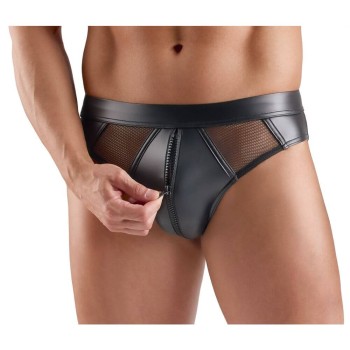 Svenjoyment Wetlook-Slip mit Reißverschluss