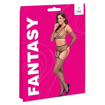 Fantasy by Cottelli 3-teiliges schwarzes Dessous-Set