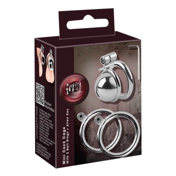 Fetish Collection - Mini Cock Cage mit 3 Hodenringe