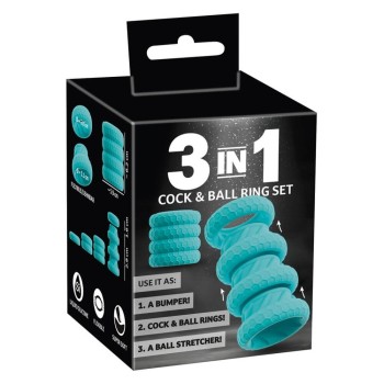 You2Toys 3-in-1 Cock & Ball Ring Set