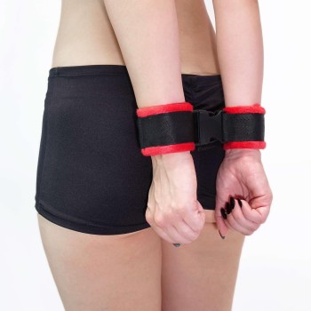Schnellfesseln Klick-Verschluss - Soft Bondage Handfesseln Blk/Red