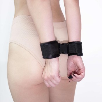 Schnellfesseln Klick-Verschluss - Soft Bondage Handfesseln BLK