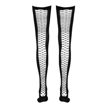 Cottelli LEGWARE schwarze Overknees mit Netz-Naht