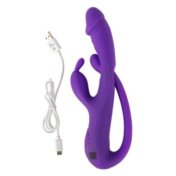 Sweet Smile Rabbit Vibrator with G-Spot/Anal Tickler