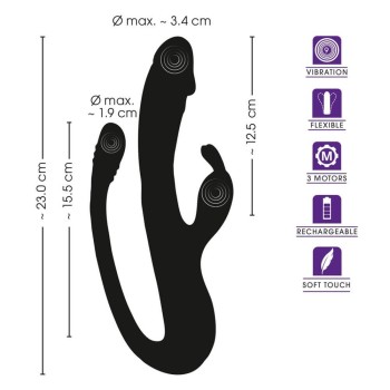 Sweet Smile Rabbit Vibrator with G-Spot/Anal Tickler