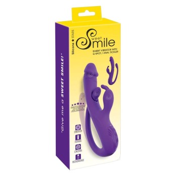 Sweet Smile Rabbit Vibrator with G-Spot/Anal Tickler