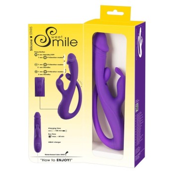 Sweet Smile Rabbit Vibrator with G-Spot/Anal Tickler