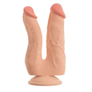 Nature Skin Bendable Double Penetrator With Movable Skin
